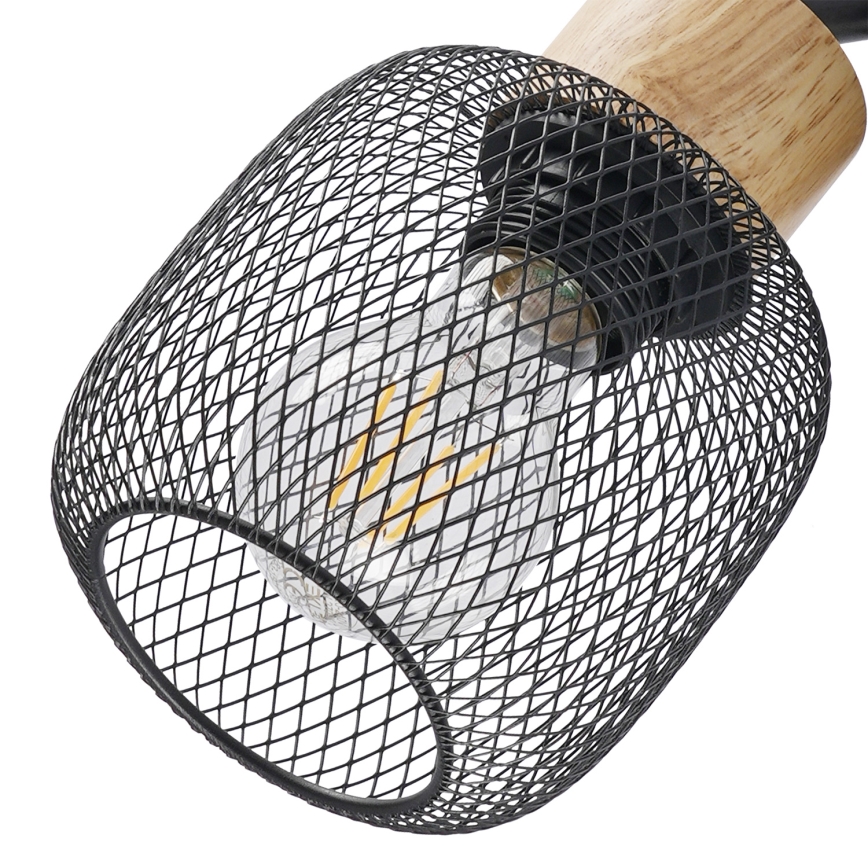 Brilagi - Kohdevalaisin BASKLITE 3xE27/15W/230V puu/musta