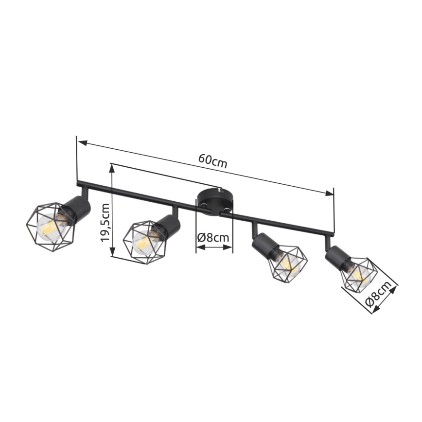 Brilagi - Kohdevalaisin CAGE 4xE14/40W/230V