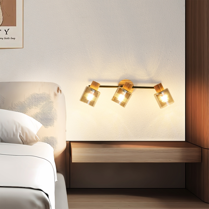 Brilagi - Kohdevalaisin HYGGE 3xE14/15W/230V kumipuu/savunharmaa