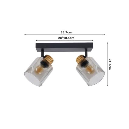 Brilagi - Kohdevalaisin HYGGE 3xE14/15W/230V musta/savunharmaa