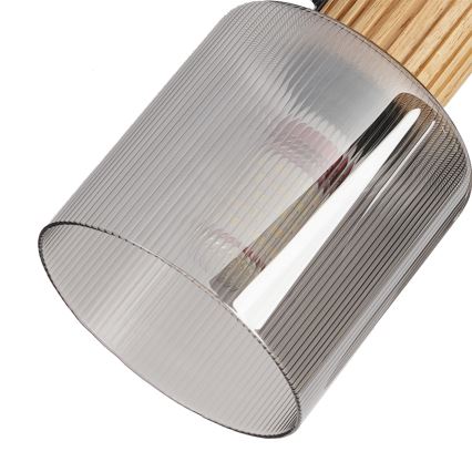 Brilagi - Kohdevalaisin HYGGE 3xE14/15W/230V puu/savunvärinen