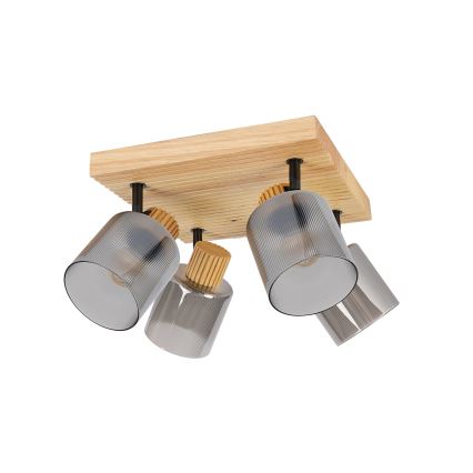 Brilagi - Kohdevalaisin HYGGE 4xE14/15W/230V puu/savunharmaa