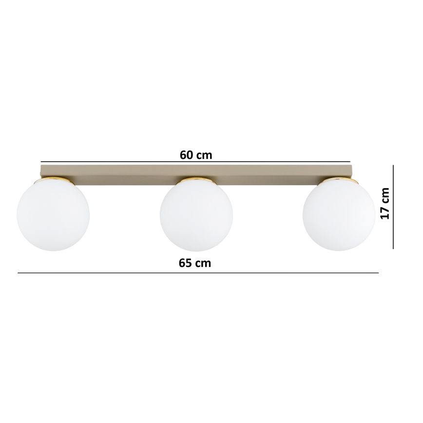 Brilagi - Kohdevalaisin MILO 3xE27/60W/230V beige/kultainen
