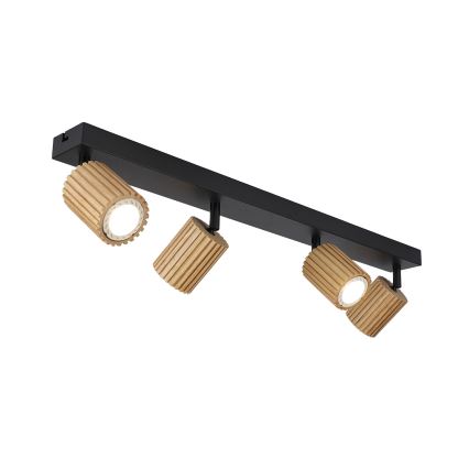 Brilagi - Kohdevalaisin MODERN WOOD 4xGU10/8W/230V puu/musta