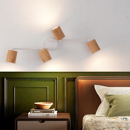 Brilagi - kohdevalaisin MODERN WOOD 4xGU10/8W/230V puu/valkoinen