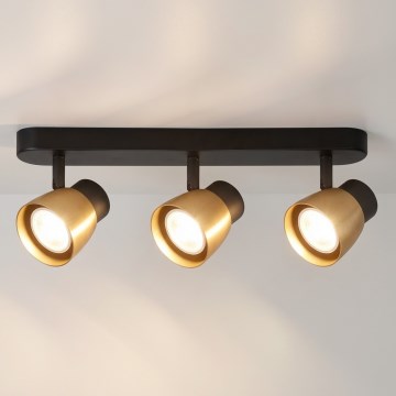 Brilagi - Kohdevalaisin NUGGET 3xGU10/30W/230V musta/kultainen