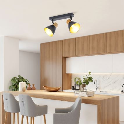 Brilagi - Kohdevalaisin ODENSE 2xE14/10W/230V puu/musta