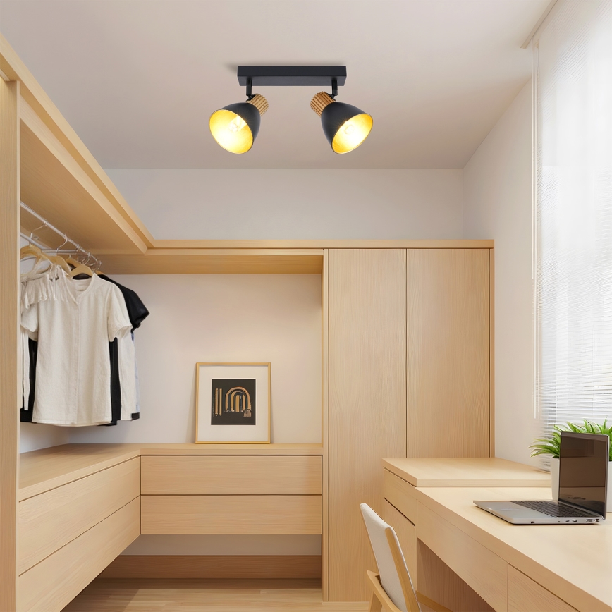 Brilagi - Kohdevalaisin ODENSE 2xE14/10W/230V puu/musta