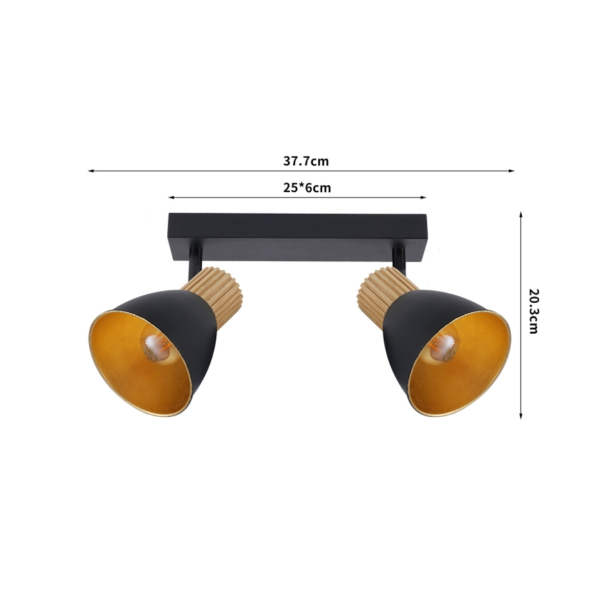 Brilagi - Kohdevalaisin ODENSE 2xE14/10W/230V puu/musta