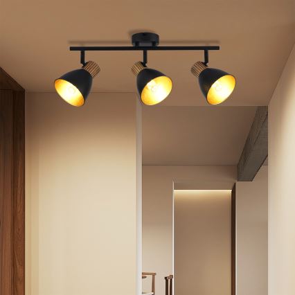 Brilagi - Kohdevalaisin ODENSE 3xE14/10W/230V kumipuu/musta