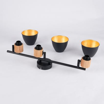 Brilagi - Kohdevalaisin ODENSE 3xE14/10W/230V kumipuu/musta