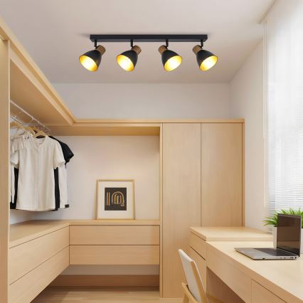 Brilagi - Kohdevalaisin ODENSE 4xE14/10W/230V kumipuu/musta