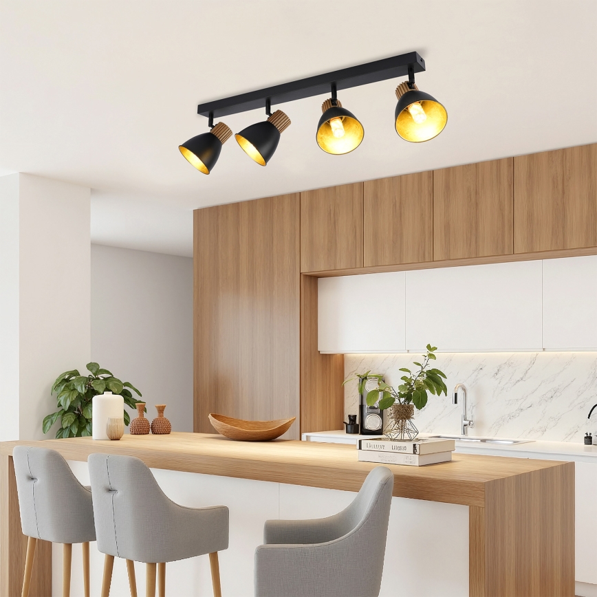 Brilagi - Kohdevalaisin ODENSE 4xE14/10W/230V kumipuu/musta