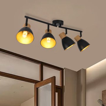 Brilagi - Kohdevalaisin ODENSE 4xE14/10W/230V puu/musta