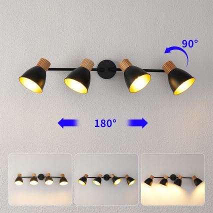 Brilagi - Kohdevalaisin ODENSE 4xE14/10W/230V puu/musta