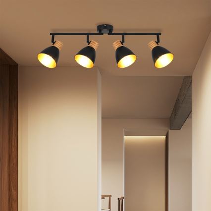 Brilagi - Kohdevalaisin ODENSE 4xE14/10W/230V puu/musta