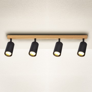 Brilagi - Kohdevalaisin SELE 4xGU10/30W/230V musta/tammi-dekori