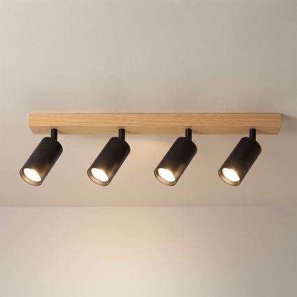 Brilagi - Kohdevalaisin SELE 4xGU10/30W/230V musta/tammi-dekori