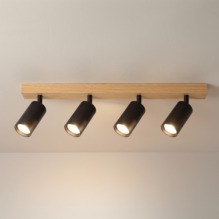 Brilagi - Kohdevalaisin SELE 4xGU10/30W/230V musta/tammi-dekori