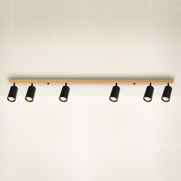 Brilagi - Kohdevalaisin SELE 6xGU10/30W/230V musta/tammi-dekori