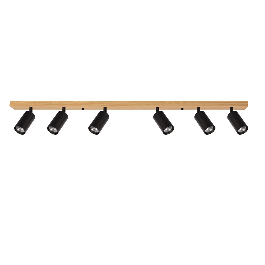 Brilagi - Kohdevalaisin SELE 6xGU10/30W/230V musta/tammi-dekori