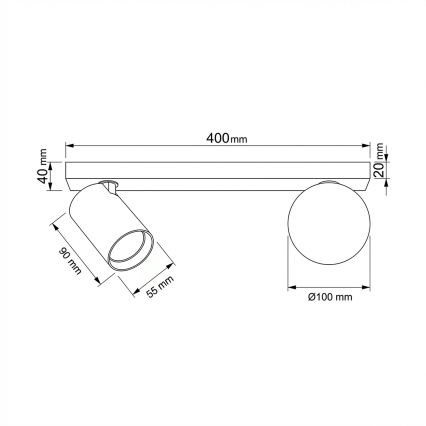 Brilagi - Kohdevalaisin SELE BALL 1xGU10/30W/230V + 1xG9/10W beige
