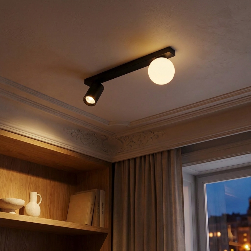 Brilagi - Kohdevalaisin SELE BALL 1xGU10/30W/230V + 1xG9/10W musta