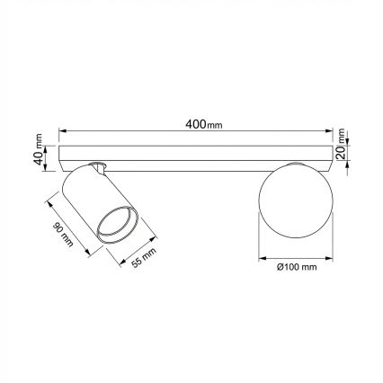 Brilagi - Kohdevalaisin SELE BALL 1xGU10/30W/230V + 1xG9/10W musta