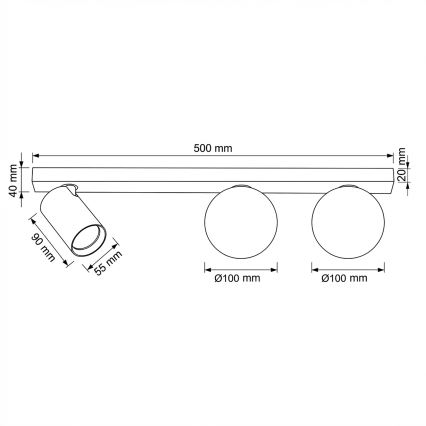 Brilagi - Kohdevalaisin SELE BALL 1xGU10/30W/230V + 2xG9/10W beige