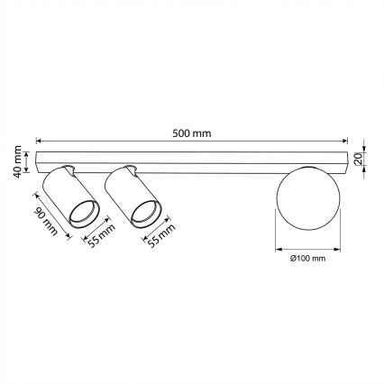Brilagi - Kohdevalaisin SELE BALL 2xGU10/30W/230V + 1xG9/10W beige