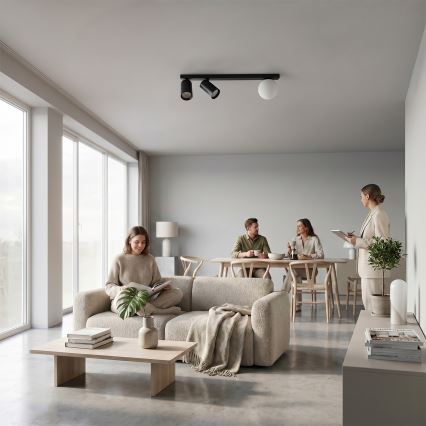 Brilagi - Kohdevalaisin SELE BALL 2xGU10/30W/230V + 1xG9/10W, musta