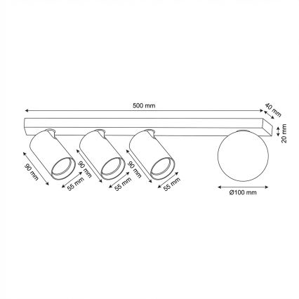 Brilagi - Kohdevalaisin SELE BALL 3xGU10/30W/230V + 1xG9/10W beige
