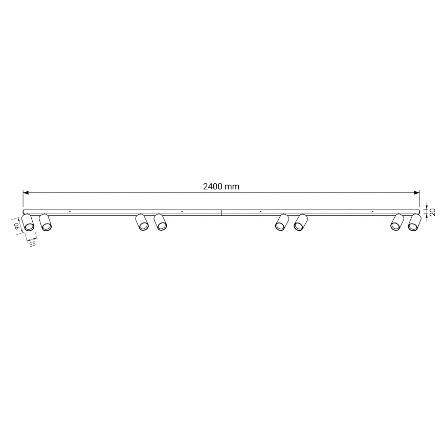 BRILAGI - Kohdevalaisin SELE LONG 8xGU10/30W/230V valkoinen