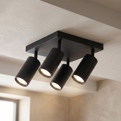 Brilagi - Kohdevalaisin SELE SQUARE 4xGU10/30W/230V musta