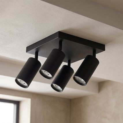 Brilagi - Kohdevalaisin SELE SQUARE 4xGU10/30W/230V musta