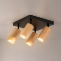 Brilagi - Kohdevalaisin SELE SQUARE 4xGU10/30W/230V musta/tammi-dekori