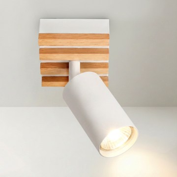 Brilagi - Kohdevalaisin SELE WOOD 1xGU10/30W/230V valkoinen/puu