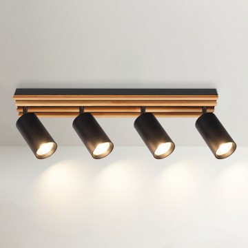 Brilagi - Kohdevalaisin SELE WOOD 4xGU10/30W/230V musta/puu