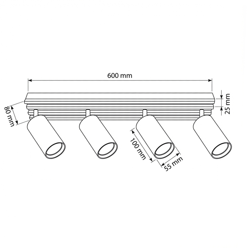 Brilagi - Kohdevalaisin SELE WOOD 4xGU10/30W/230V musta/puu