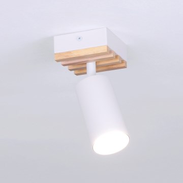 Brilagi - Kohdevalaisin SELE WOOD ACOUSTIC 1xGU10/30W/230V valkoinen/puu