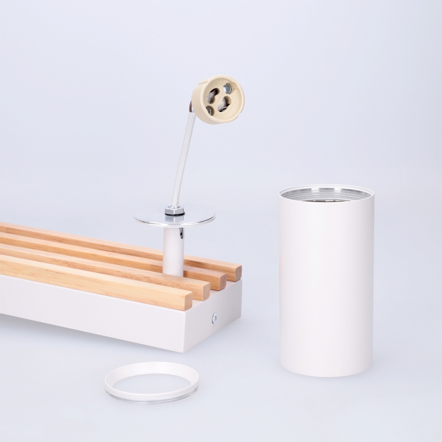 Brilagi - Kohdevalaisin SELE WOOD ACOUSTIC 2xGU10/30W/230V valkoinen/puu
