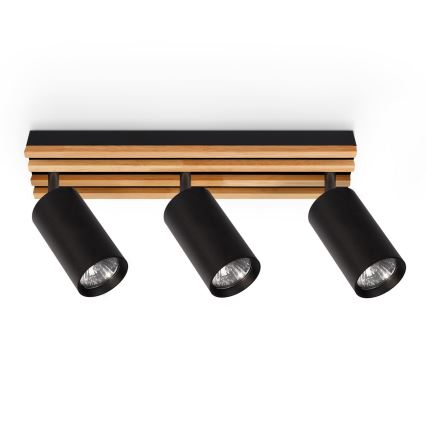 BRILAGI - Kohdevalaisin SELE WOOD ACOUSTIC 3xGU10/30W/230V musta/puu