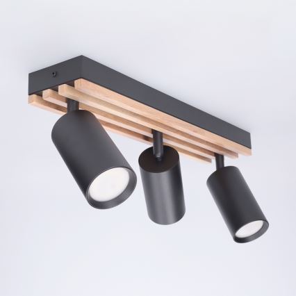 BRILAGI - Kohdevalaisin SELE WOOD ACOUSTIC 3xGU10/30W/230V musta/puu