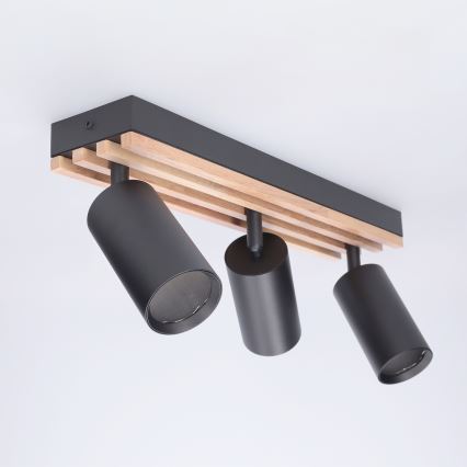 BRILAGI - Kohdevalaisin SELE WOOD ACOUSTIC 3xGU10/30W/230V musta/puu