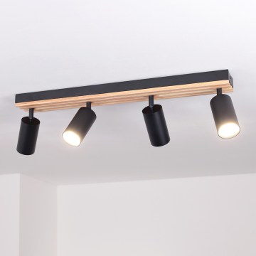 Brilagi - Kohdevalaisin SELE WOOD ACOUSTIC 4xGU10/30W/230V musta/puu