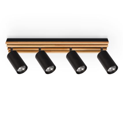 Brilagi - Kohdevalaisin SELE WOOD ACOUSTIC 4xGU10/30W/230V musta/puu