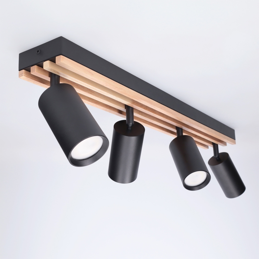 Brilagi - Kohdevalaisin SELE WOOD ACOUSTIC 4xGU10/30W/230V musta/puu