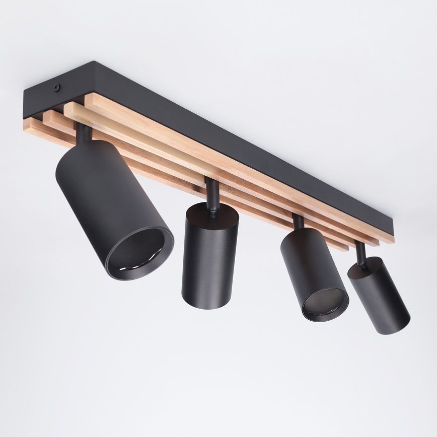 Brilagi - Kohdevalaisin SELE WOOD ACOUSTIC 4xGU10/30W/230V musta/puu