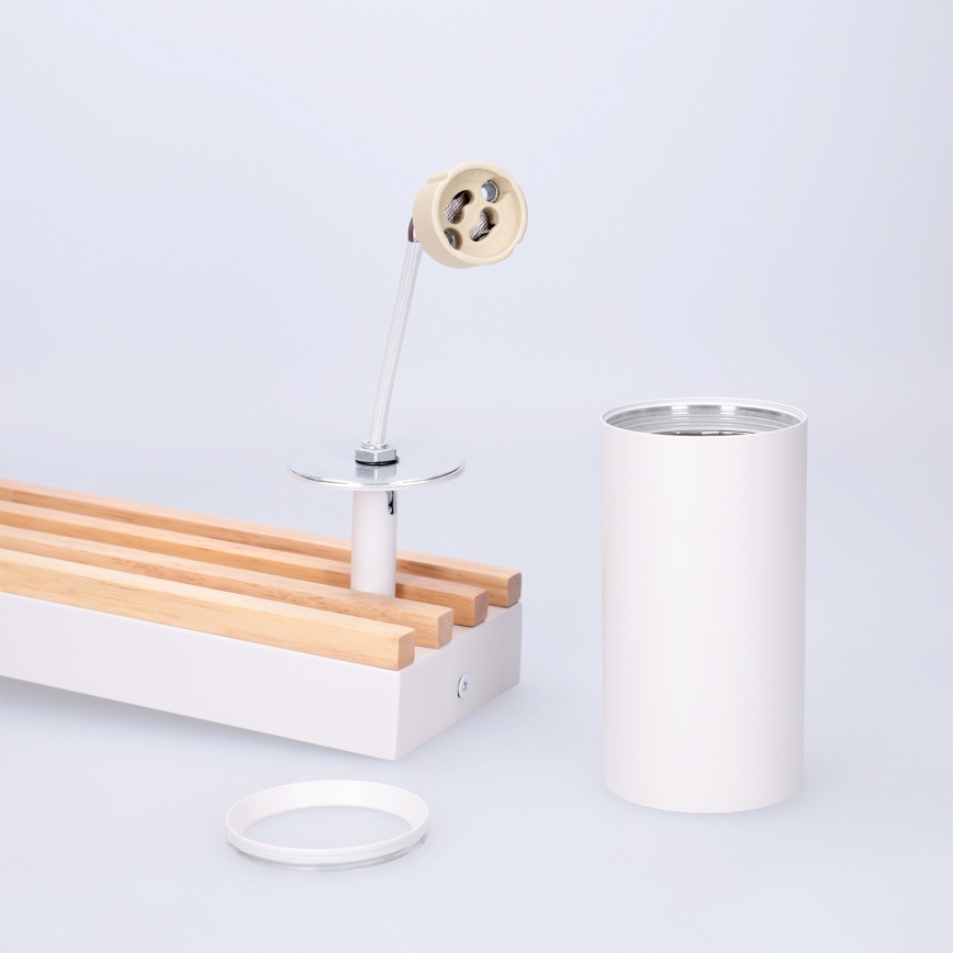 Brilagi - Kohdevalaisin SELE WOOD ACOUSTIC 4xGU10/30W/230V valkoinen/puu