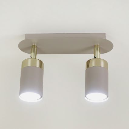 Brilagi - Kohdevalo POKER 2xGU10/25W/230V beige/kulta